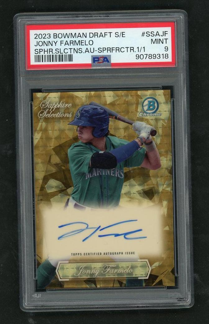 2023 Bowman Draft Sapphire Jonny Farmelo #SSAJF Auto 1/1 PSA 9