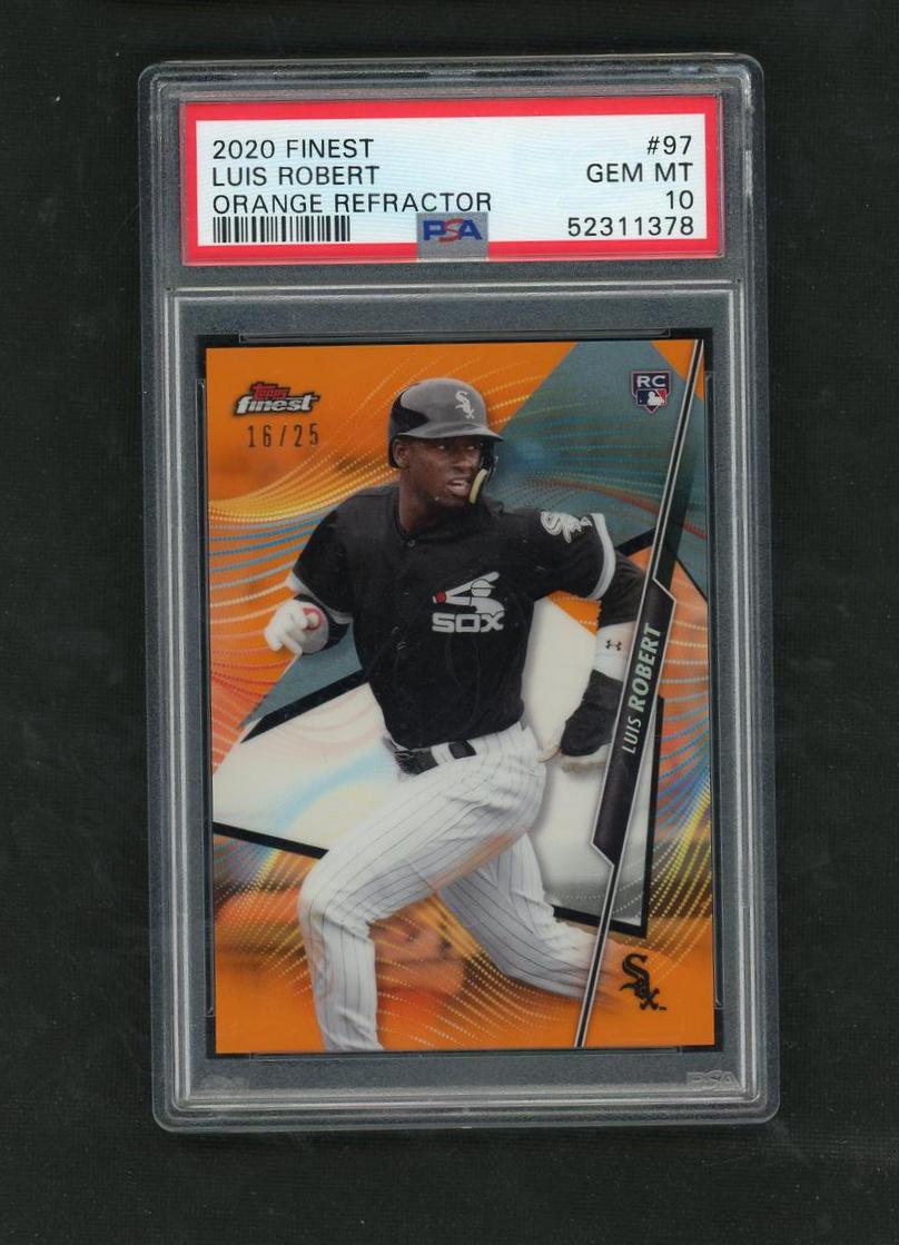 2020 Topps Finest Orange Refractor Luis Robert #97 RC /25 PSA 10