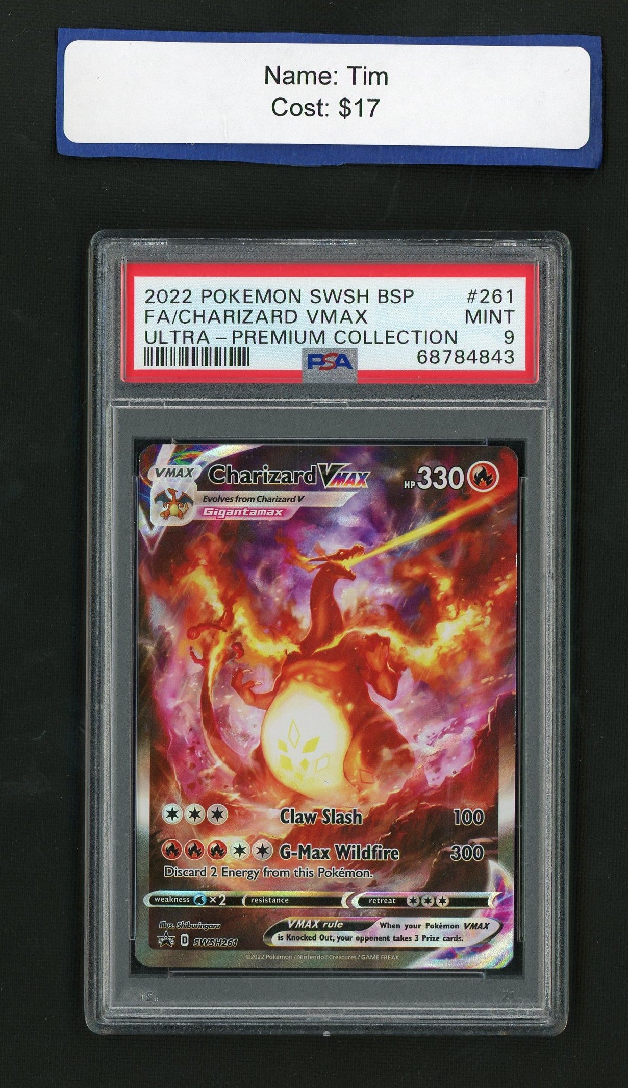 2022 Pokémon SWSH Promo Charizard VMAX #261 PSA 9