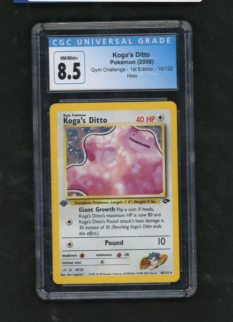 2000 Wizards of the Coast Pokémon 10/132 Koga's Ditto Gym Challenge Holo CGC 8.5 NM/Mint+