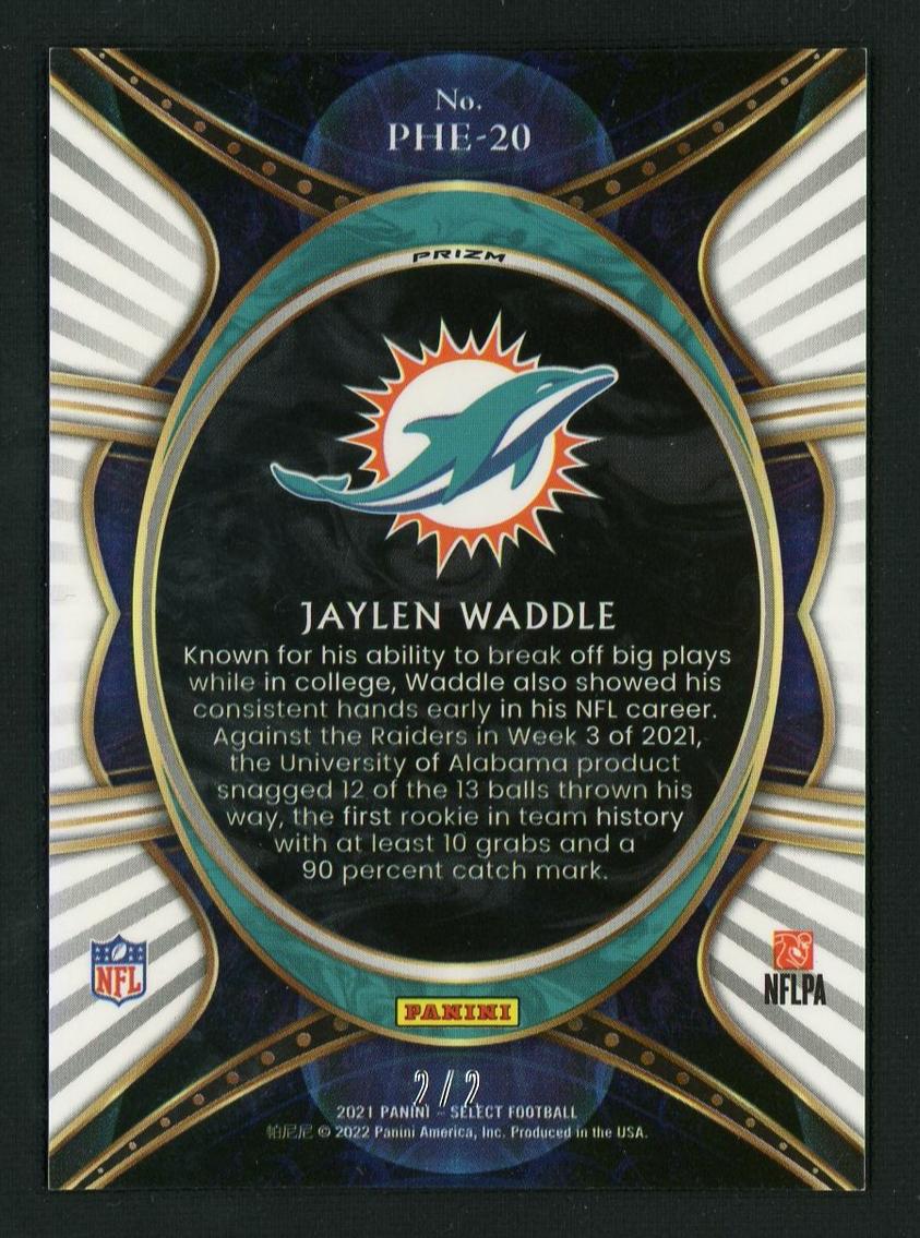 2021 Panini Select Phenomenon Jaylen Waddle #PHE-20 RC Prizm /2
