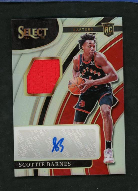 2021 Panini Select RJ-SBN Scottie Barnes Rookie /199 Toronto Raptors Auto