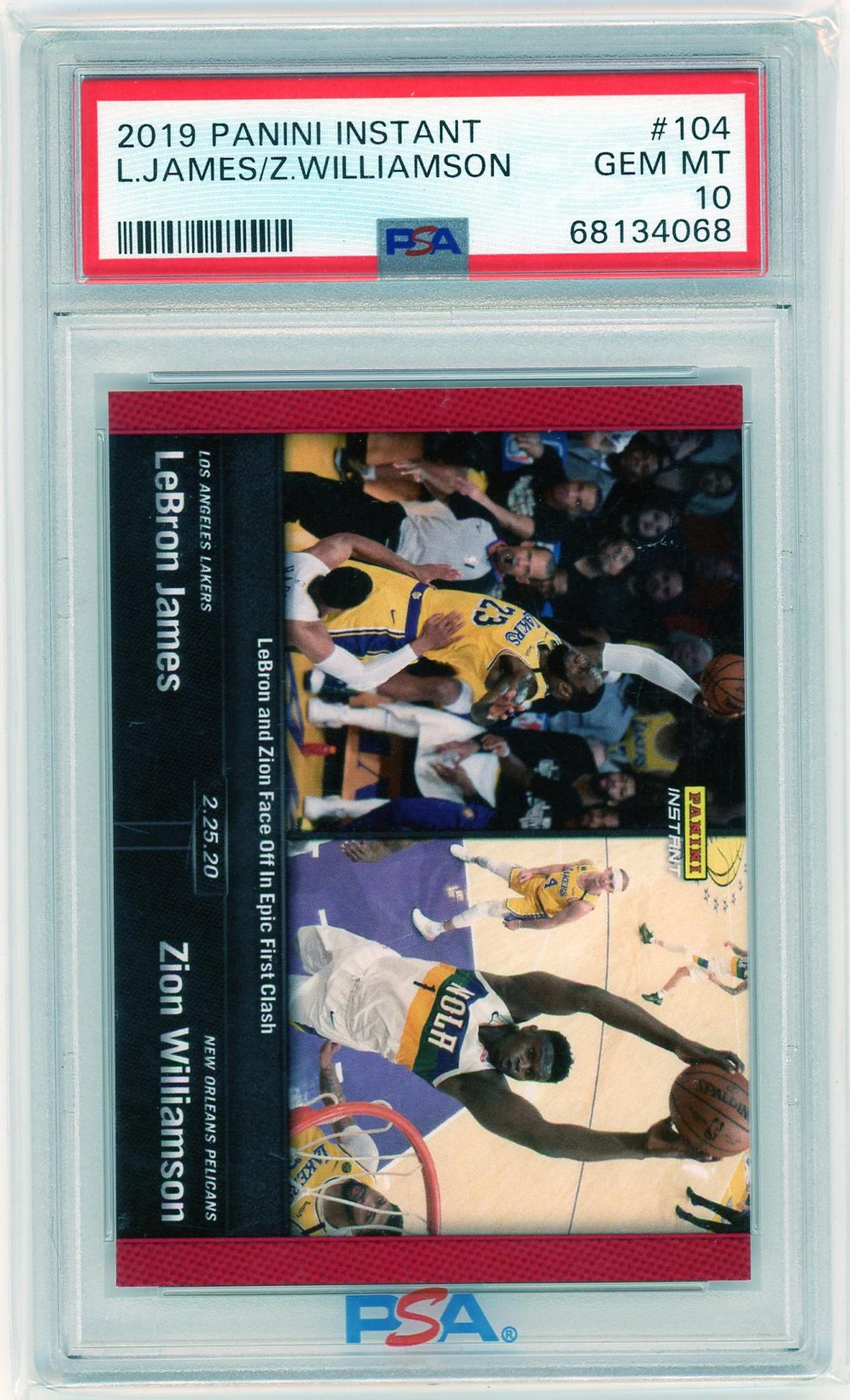 2019 Panini Instant #104 LeBron James/Zion Williamson PSA 10
