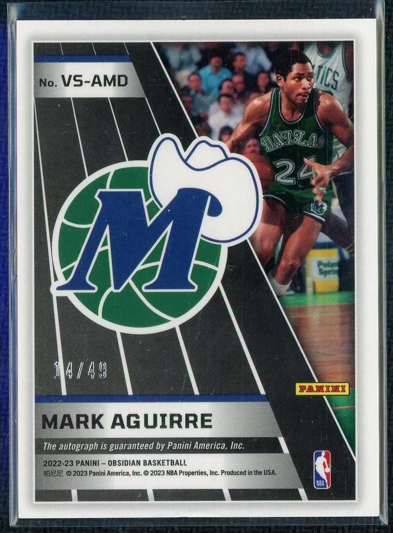 2022 Panini Obsidian Volcanic  Auto Mark Aguirre /49 Volcanic