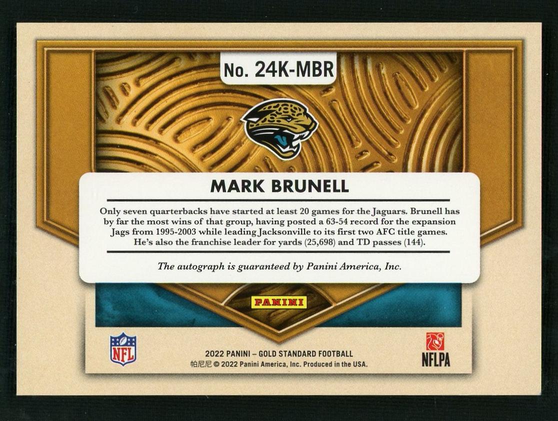 2022 Panini Gold Standard 24K Mark Brunell #24K-MBR Auto /10
