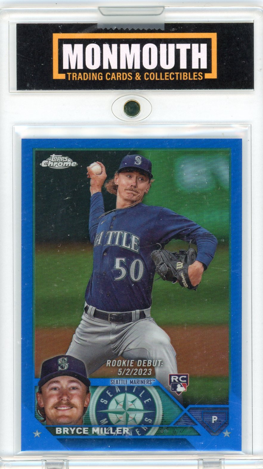 2023 Topps Chrome Update Blue Refractors Rookie Bryce Miller /150