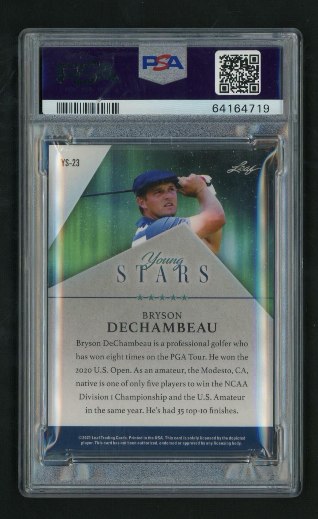 2021 Leaf Young Stars Purple Spectrum Foil Bryson DeChambeau #YS-23 RC /25 PSA 8