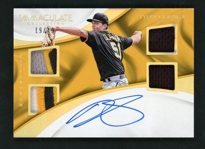 2017 Panini Immaculate QAM-TG Tyler Glasnow /49 Pittsburgh Auto