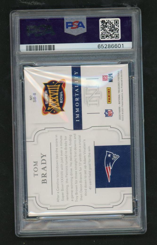 2020 Panini National Treasures Super Bowl Immortality Tom Brady #SB-8 PSA 7