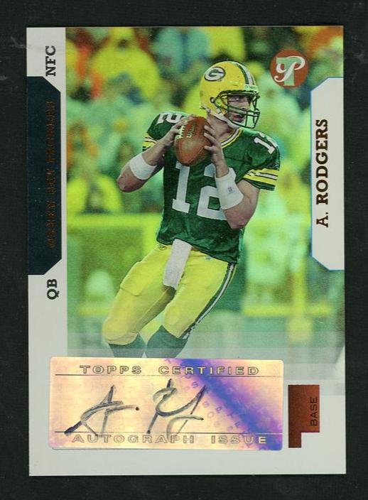 2005 Topps Pristine Uncirculated Rare Base Aaron Rodgers #146 Auto /20