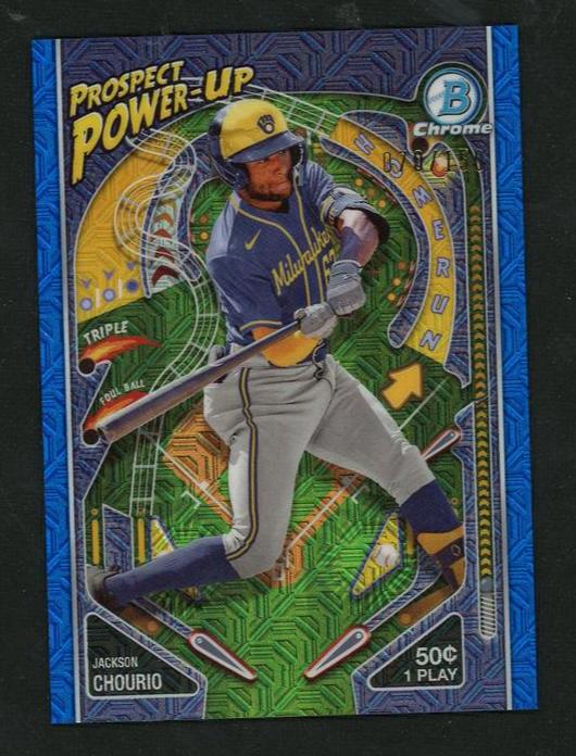2023 Bowman Chrome PP-6 Jackson Chourio Prospect Power-Up Milwaukee Brewers
