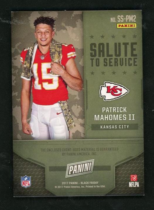 2017 Panini Black Friday Salute to Service Patrick Mahomes II #SS-PM2 Patch