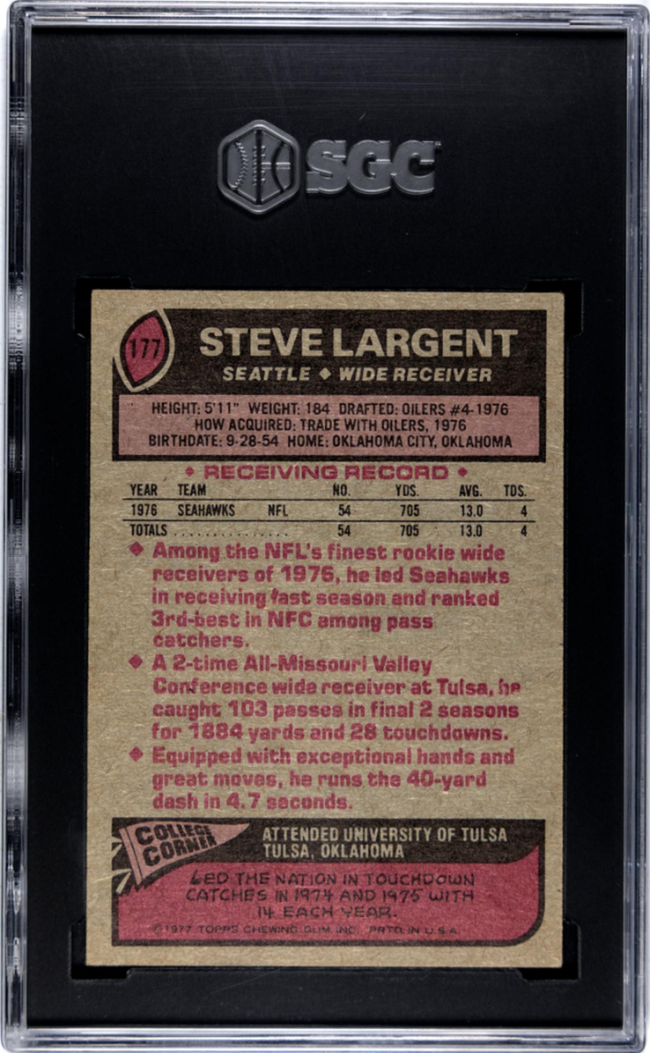1977 Topps #177 Steve Largent SGC 6.5