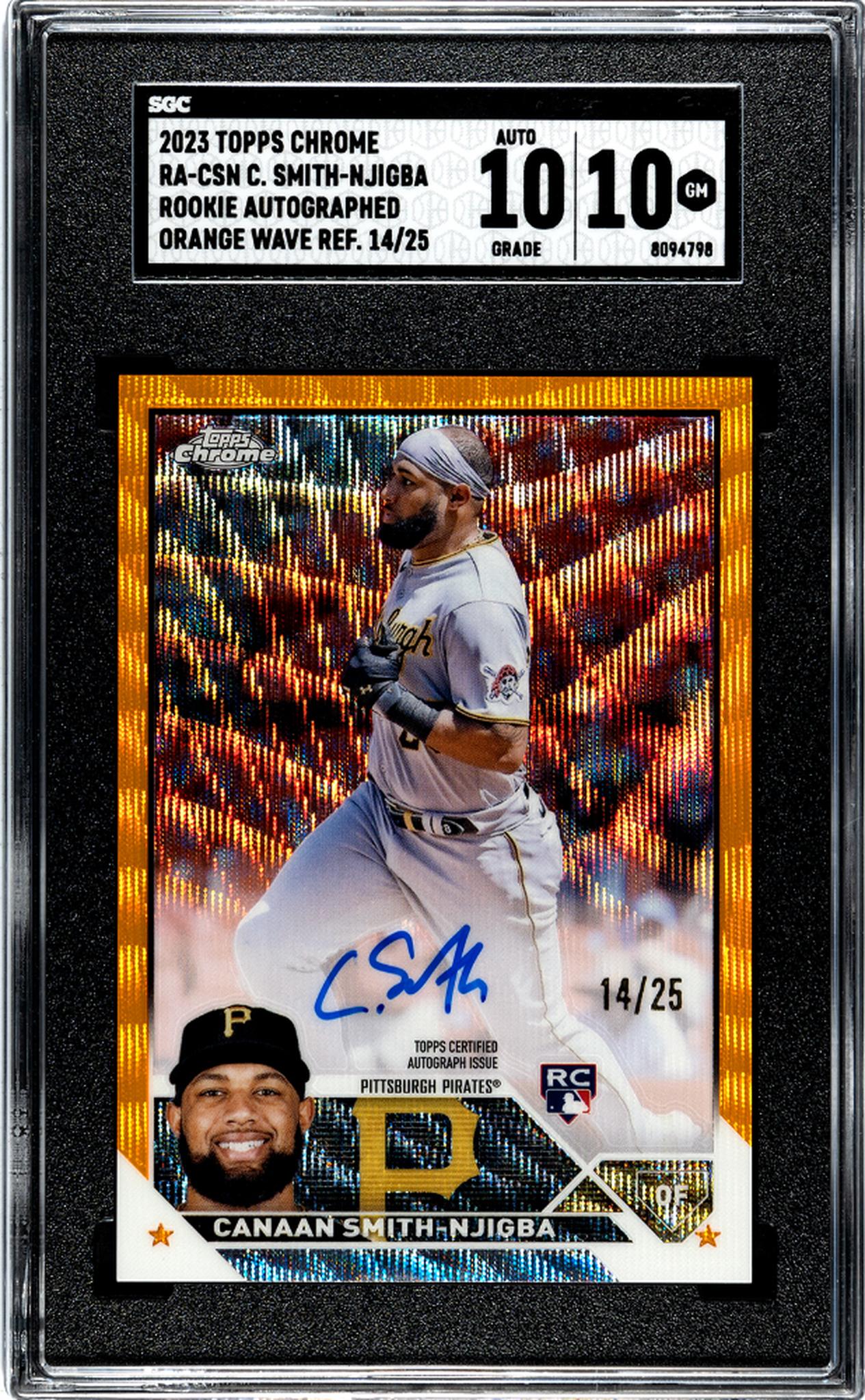 2023 Topps Chrome #RA-CSN Canaan Smith-Njigba Orange Wave Refractor /25 SGC 10