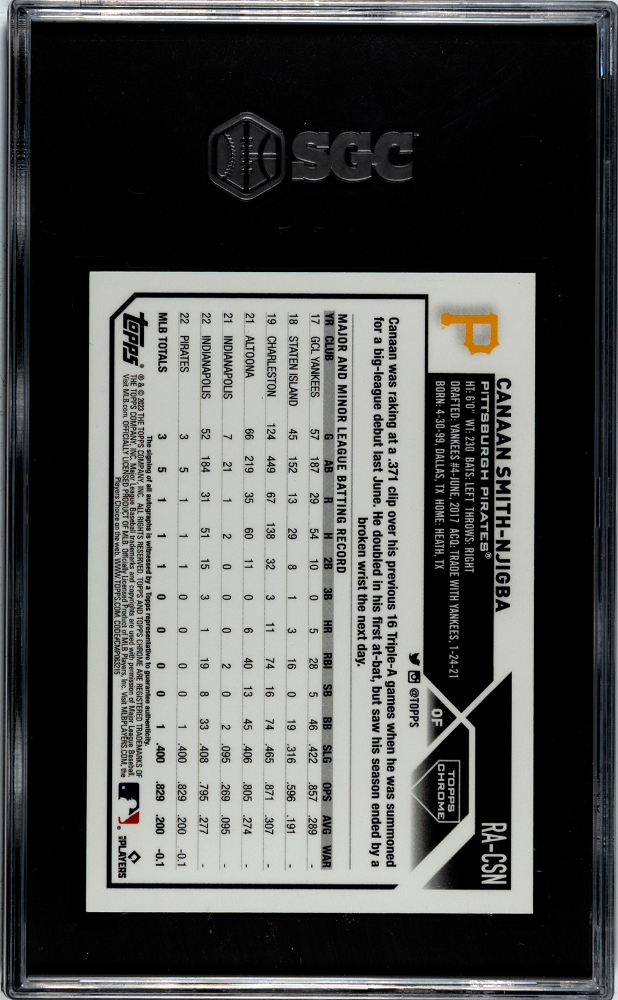 2023 Topps Chrome #RA-CSN Canaan Smith-Njigba Orange Wave Refractor /25 SGC 10