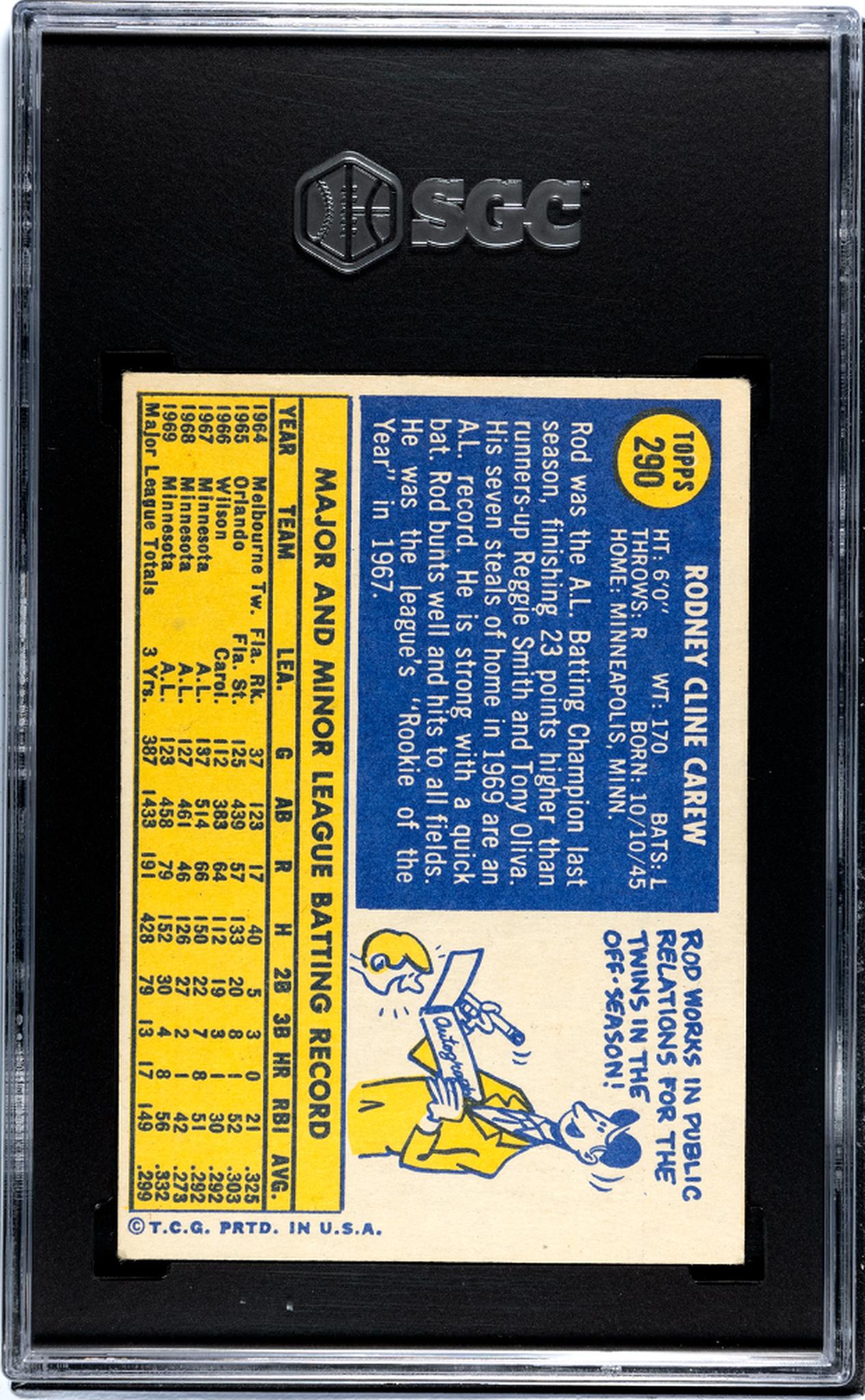 1970 Topps #290 Rod Carew SGC 5