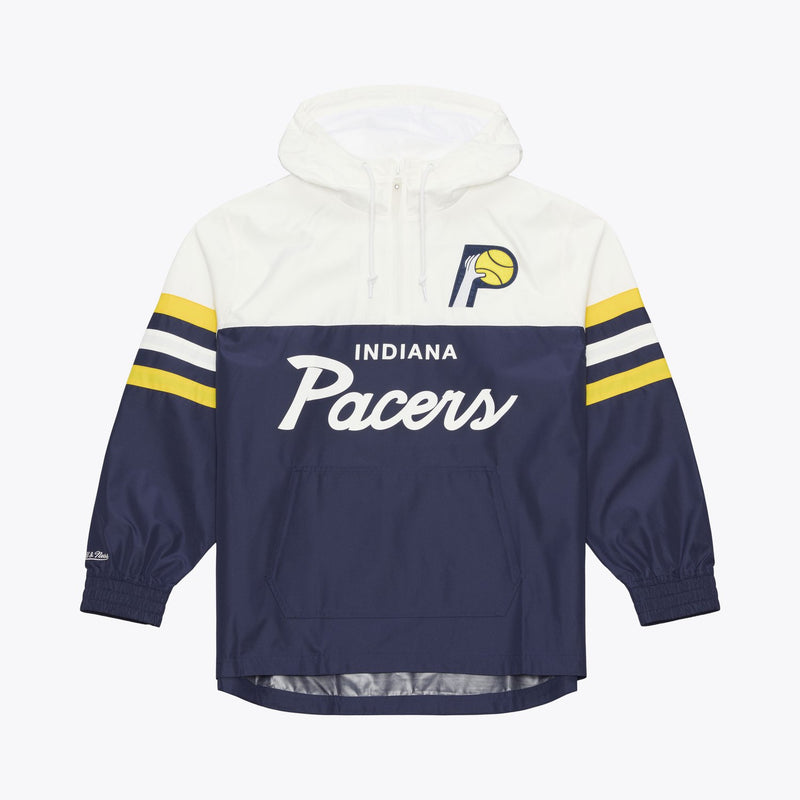Mitchell & Ness Indiana Pacers Navy Head Coach Lightweight Anorak Quarter-Zip Windbreaker