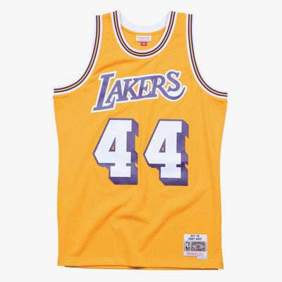 Mitchell & Ness Jerry West Los Angeles Lakers 1971-72 Gold Swingman Player Jersey