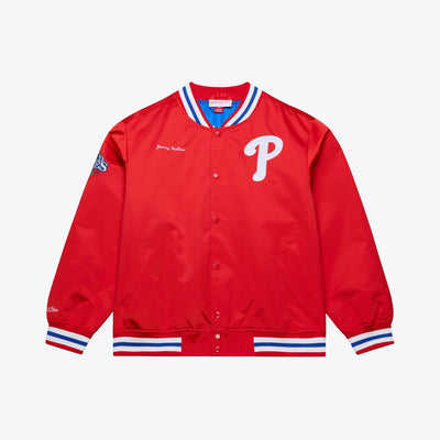 Mitchell & Ness Jimmy Rollins Philadelphia Phillies Red Player Lightweight Satin Full-Snap Jacket