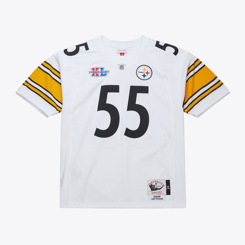 Mitchell & Ness Joey Porter Pittsburgh Steelers 2005 White Authentic Jersey