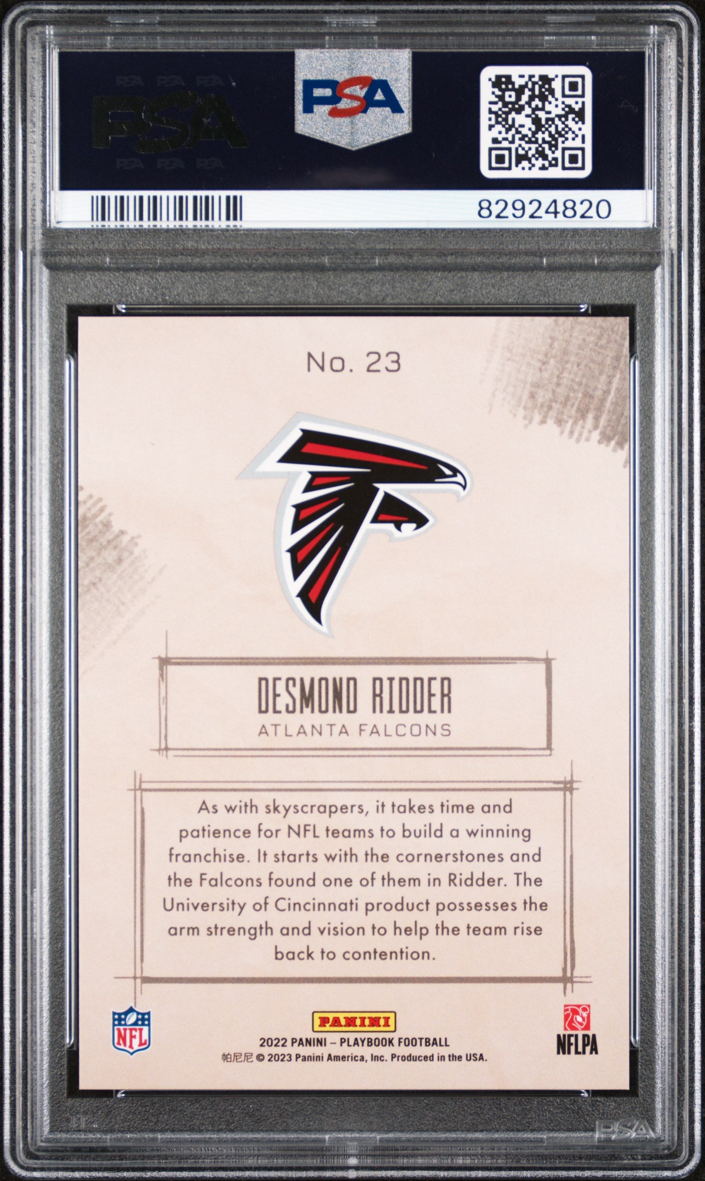 2022 Panini Playbook Sketchbooks Gold Desmond Ridder Rookie /99 #23 PSA 9