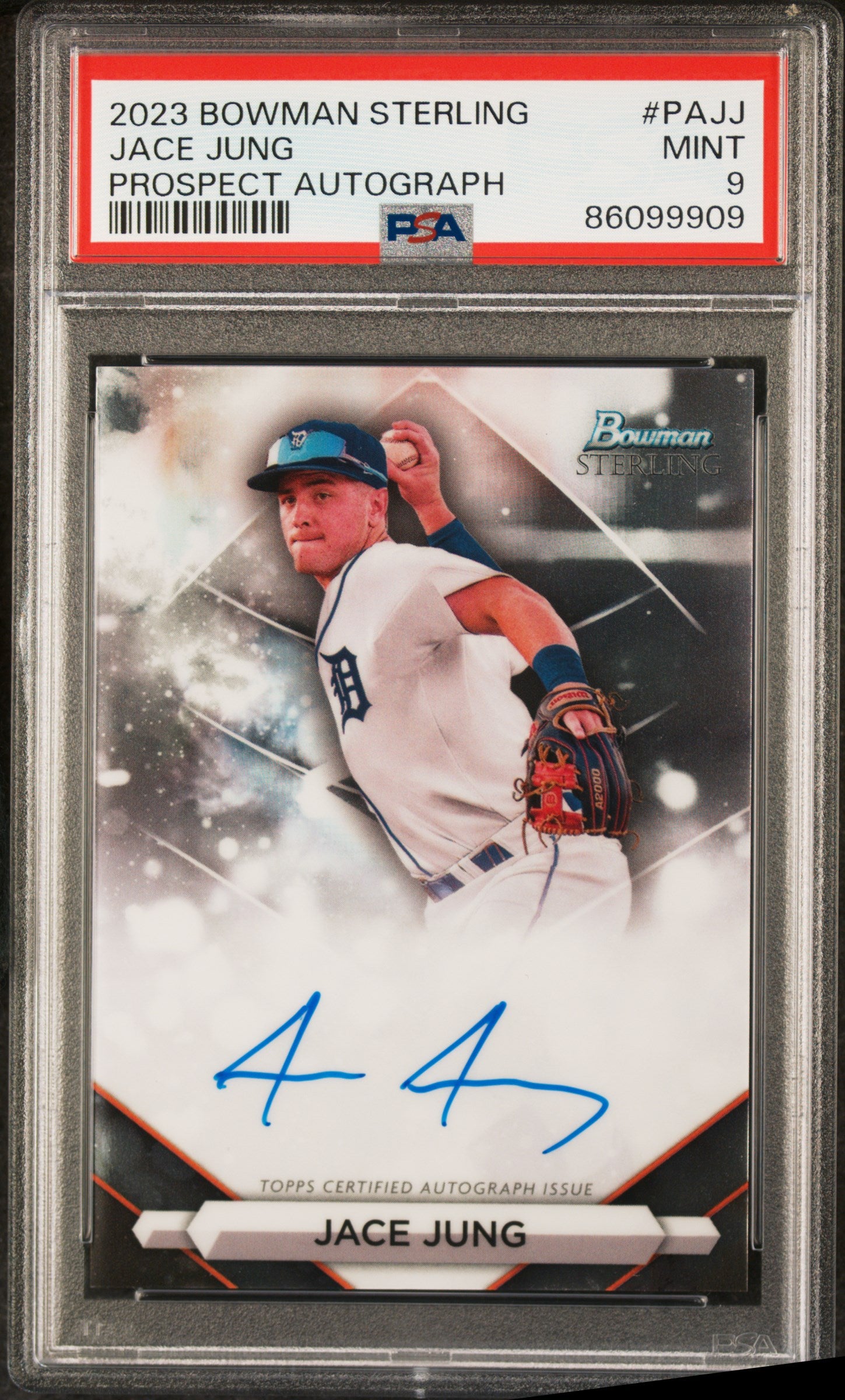 2023 Bowman Sterling Prospect Autographs Jace Jung #PAJJ PSA 9