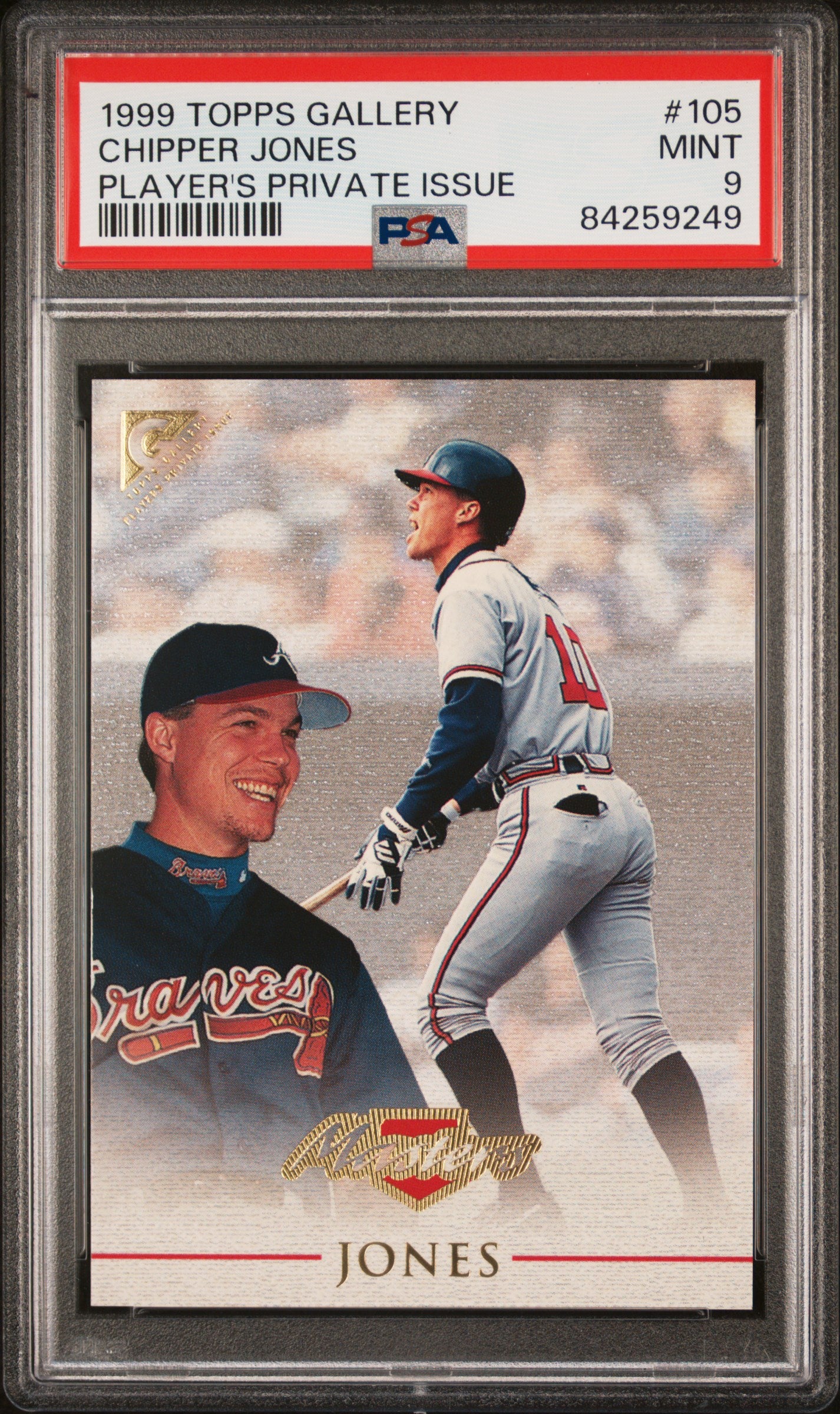 1999 Topps Gallery Players Private Issue Chipper Jones /250 PSA 9