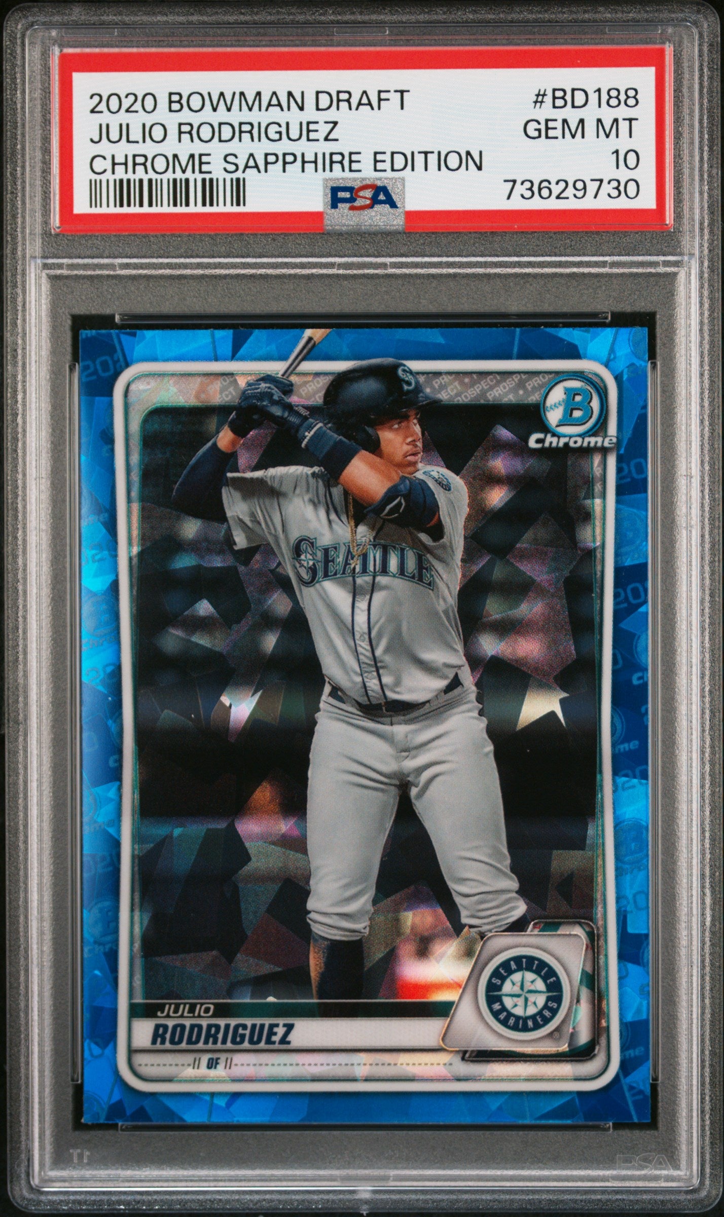 2020 Bowman Draft Sapphire #BD188 Julio Rodriguez Chrome PSA 10