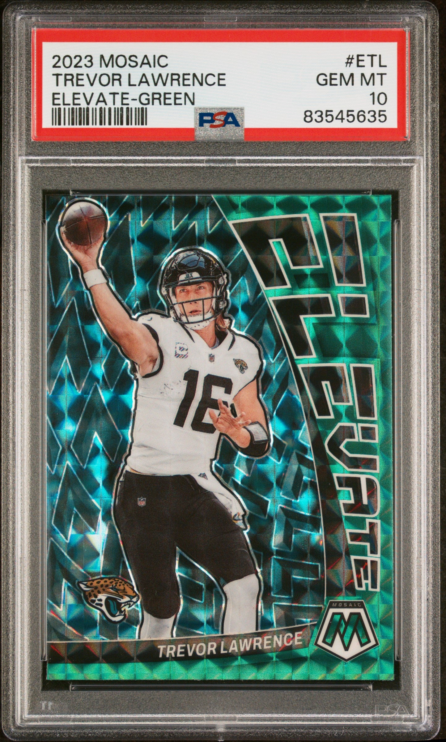 2023 Panini Mosaic Green Trevor Lawrence #E-TL PSA 10