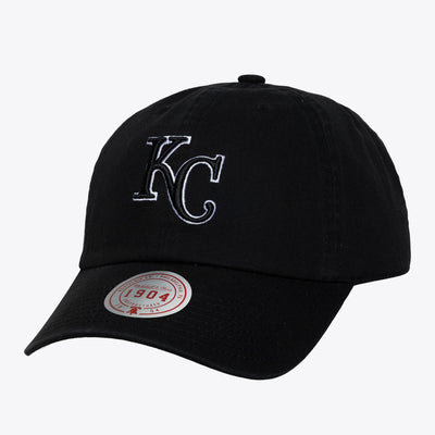 Mitchell & Ness Kansas City Royals Black & White 1904 Dad Adjustable Hat