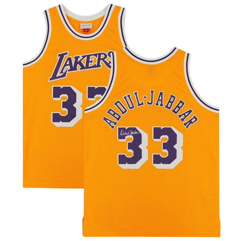 Kareem Abdul-Jabbar Los Angeles Lakers Fanatics Authentic Autographed Mitchell & Ness Gold 1984-85 Swingman Jersey