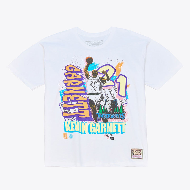 Mitchell & Ness Kevin Garnett Minnesota Timberwolves White Bright Side Classic T-Shirt