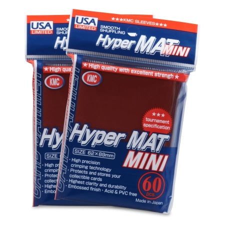 KMC Hyper Matte Mini Card Sleeves (60 Count) - Red