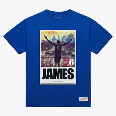 Mitchell & Ness LeBron James Philadelphia 76ers Royal King Arrived T-Shirt