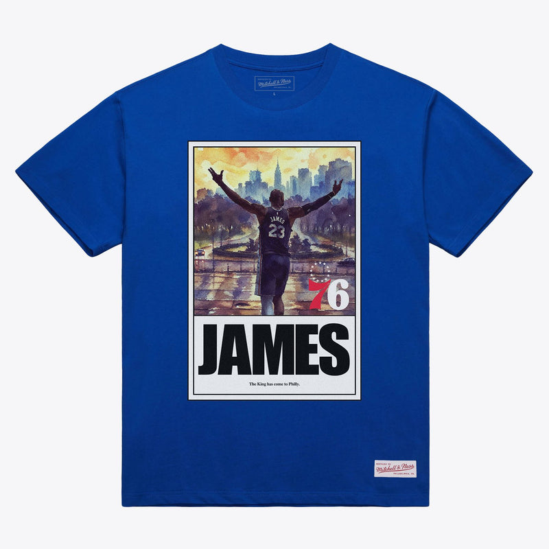 Mitchell & Ness LeBron James Philadelphia 76ers Royal King Arrived T-Shirt