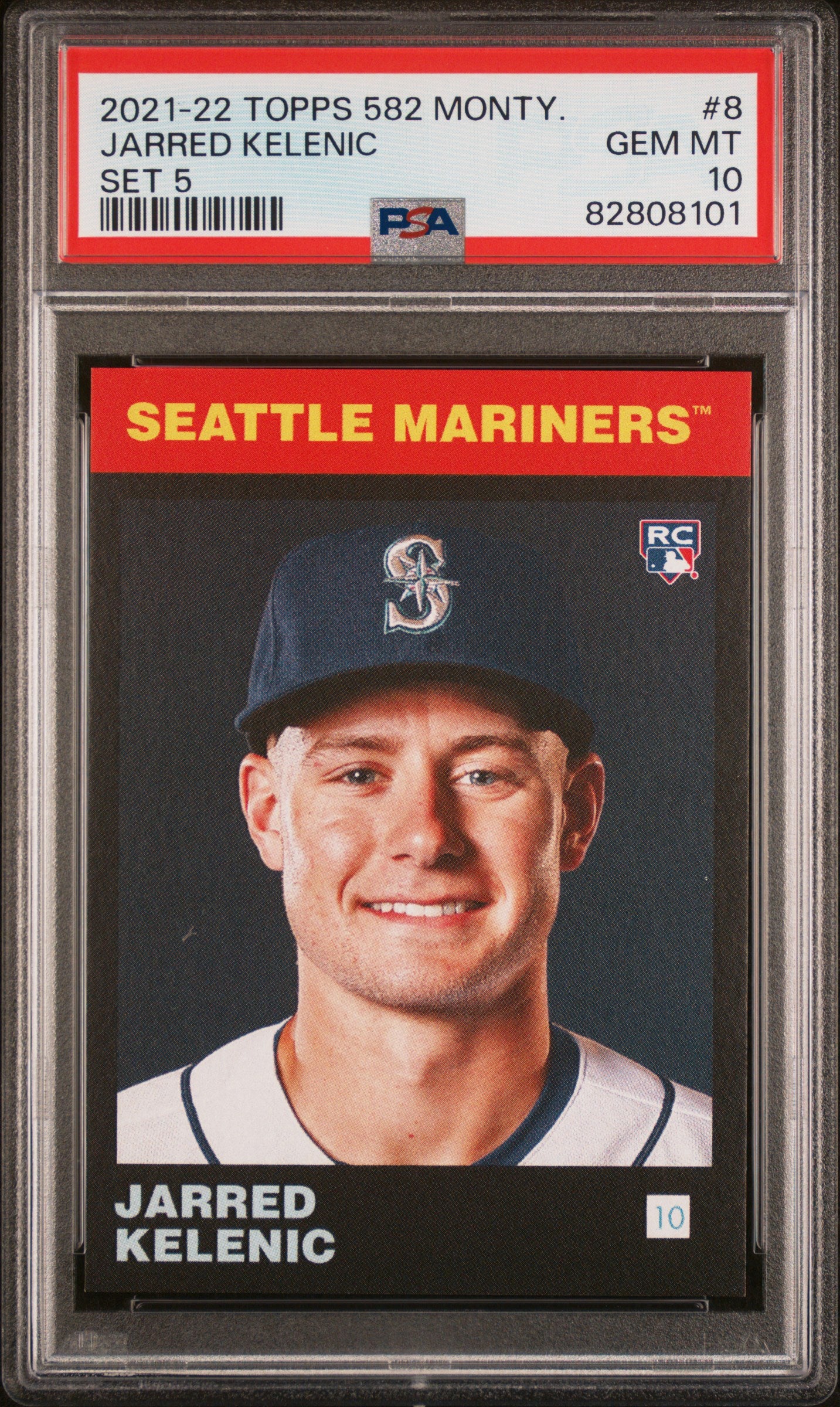 2021 Topps 582 Montgomery Set 5 Jarred Kelenic Rookie RC #8 PSA 10