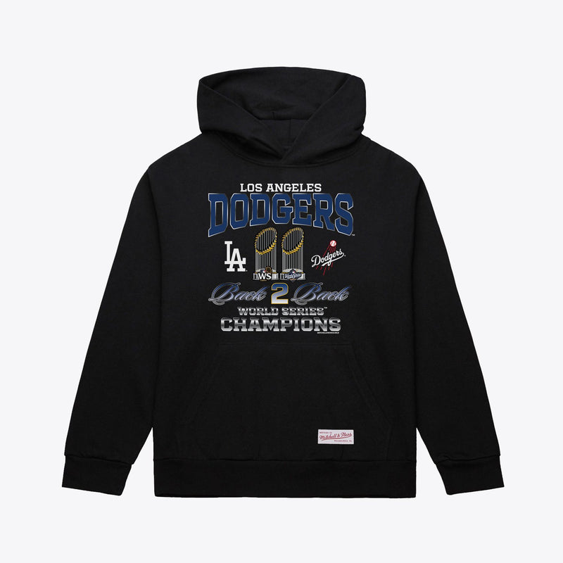 Mitchell & Ness Los Angeles Dodgers Black Back 2 Back Trophies Hoodie