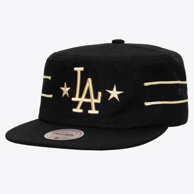 Mitchell & Ness Los Angeles Dodgers Black Cooperstown Retro Roots Pillbox Adjustable Hat
