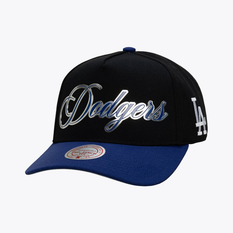Mitchell & Ness Los Angeles Dodgers Black Legacy Made Chrome Pro Pinch Snapback Hat