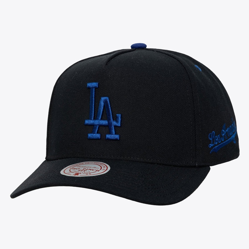 Mitchell & Ness Los Angeles Dodgers Black Legendary Home Pro Pinch Snapback Hat