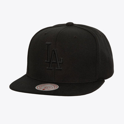 Mitchell & Ness Los Angeles Dodgers Black on Black OG Snapback Hat
