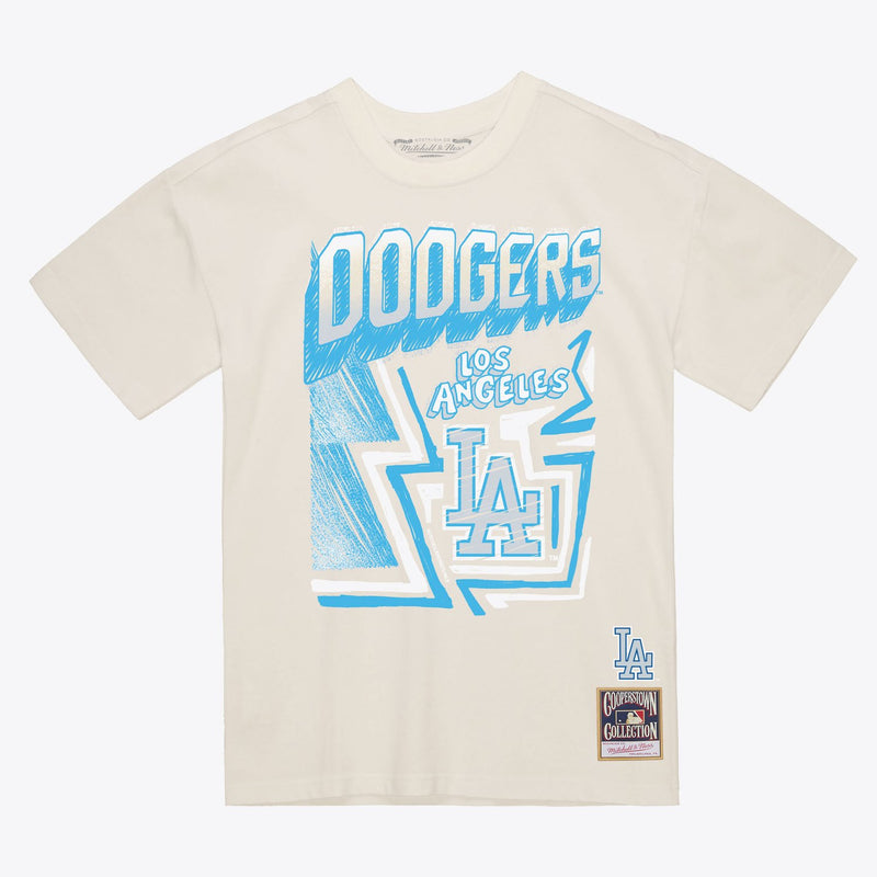 Mitchell & Ness Los Angeles Dodgers Cream Sidewalk Sketch T-Shirt