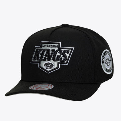 Mitchell & Ness Los Angeles Kings Black Double Clutch Pro Pinch Snapback Hat
