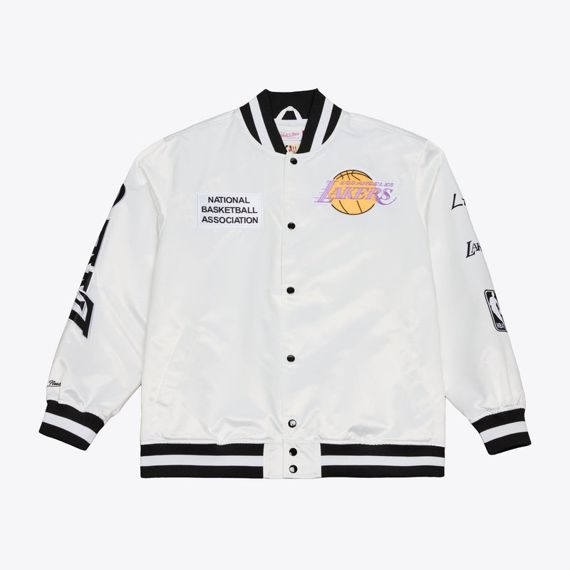Mitchell & Ness Los Angeles Lakers Arctic White Lightweight Satin Full-Snap Jacket