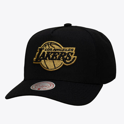 Mitchell & Ness Los Angeles Lakers Black & Gold Pro Pinch Snapback Hat
