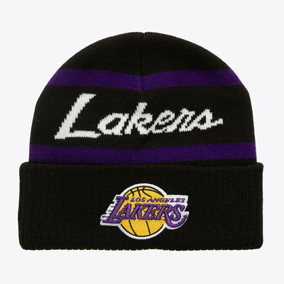 Mitchell & Ness Los Angeles Lakers Black Head Coach Cuffed Knit Hat