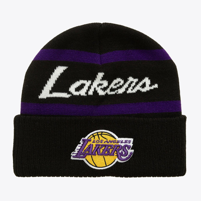 Mitchell & Ness Los Angeles Lakers Black Head Coach Cuffed Knit Hat