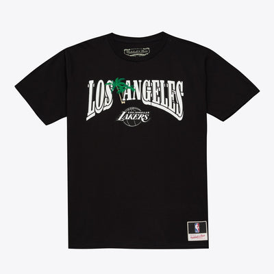 Mitchell & Ness Los Angeles Lakers Black In the City Wordmark T-Shirt