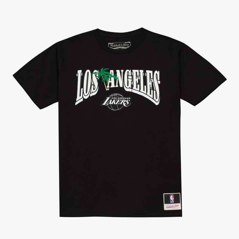 Mitchell & Ness Los Angeles Lakers Black In the City Wordmark T-Shirt