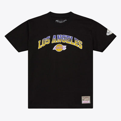 Mitchell & Ness Los Angeles Lakers Black Quiet Blaze Arch T-Shirt
